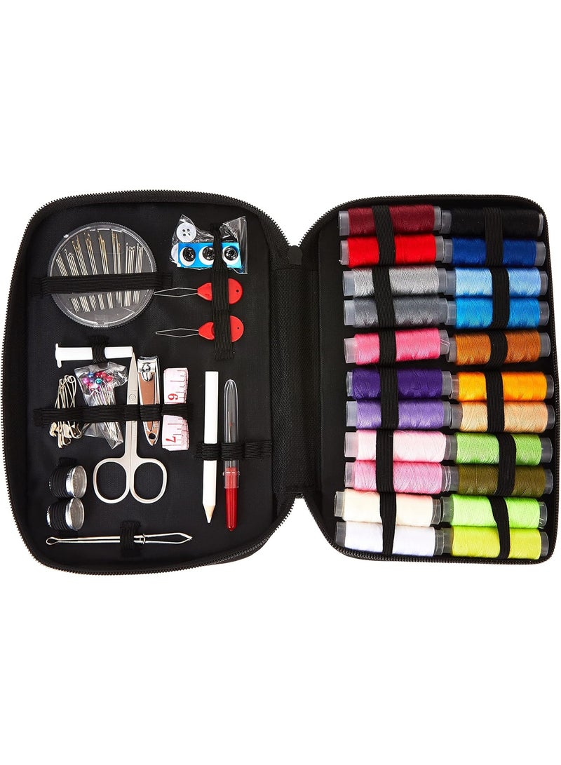 Sewing Kit with Case, Sewing Supplies for Home Travel and Emergency, Kids Machine, Contains Spools of Thread, Mending and Sewing Needles, Scissors, Thimble, Tape Measure - Image 2