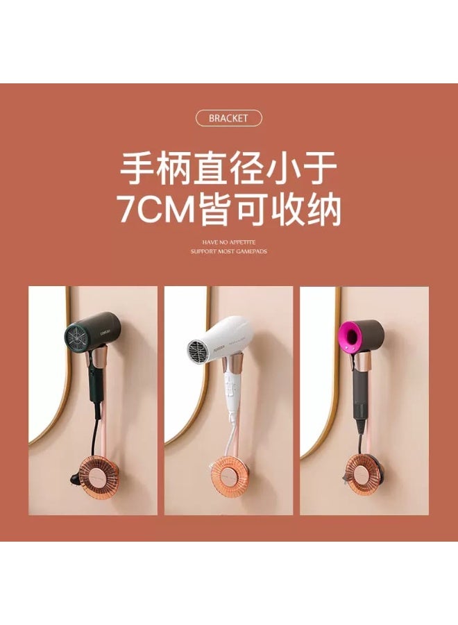 Wall-Mounted Hair Dryer Holder - Universal Bathroom Organizer for Hair Tools - Punch-Free Adhesive Storage Bracket - Image 2