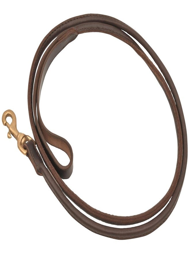Jeffers 6FT Rolled Leather Dog Leash with Brass Hardware, Chestnut Brown Lead with Hand Strap, Durable Pet Leash for Medium & Large Dogs, Outdoor Walking & Training - 3/4" W x 6'L - Image 1