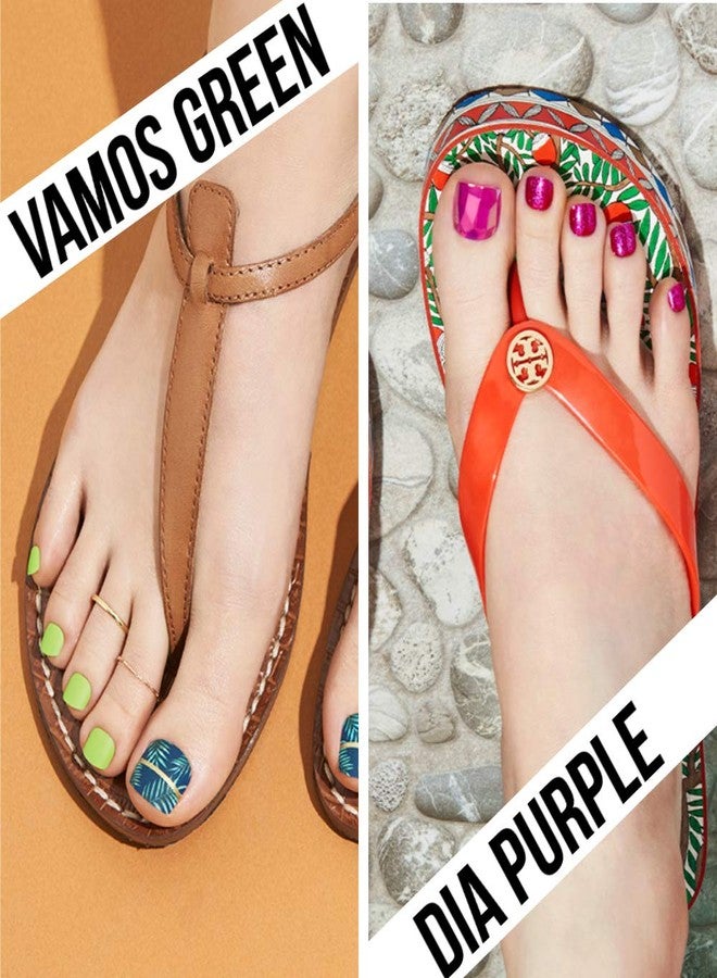 Dashing Diva Magicpress | Made in Korea False Nails Party & Casual- 30 Nails | Day to Night | Short, Square Shaped Press On Nails | Long Lasting | Pedicure (Vamos Green) - Image 2