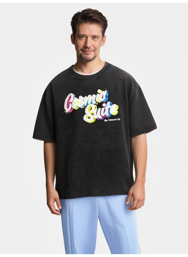 جود لايف تي شيرت جرافيك مغسول عتيق للرجال - تي شيرت صيفي كاجوال أمريكي متهدم، قمصان قصيرة الأكمام متطابقة للأزواج - Image 2