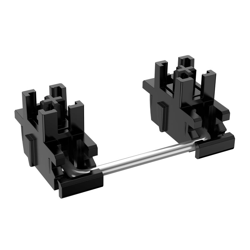 DUROCK Plate Mount Stabilizer V3, Innovative Pre-Clipped Stem for Minimum Wire Wobble 2U 6.25U 7U Keyboard Stabilizers (V3 Black Silver 80% Kit) - Image 1