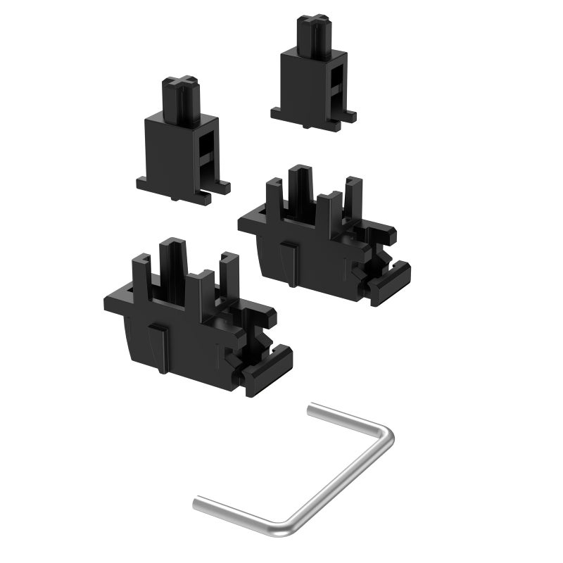 DUROCK Plate Mount Stabilizer V3, Innovative Pre-Clipped Stem for Minimum Wire Wobble 2U 6.25U 7U Keyboard Stabilizers (V3 Black Silver 80% Kit) - Image 5