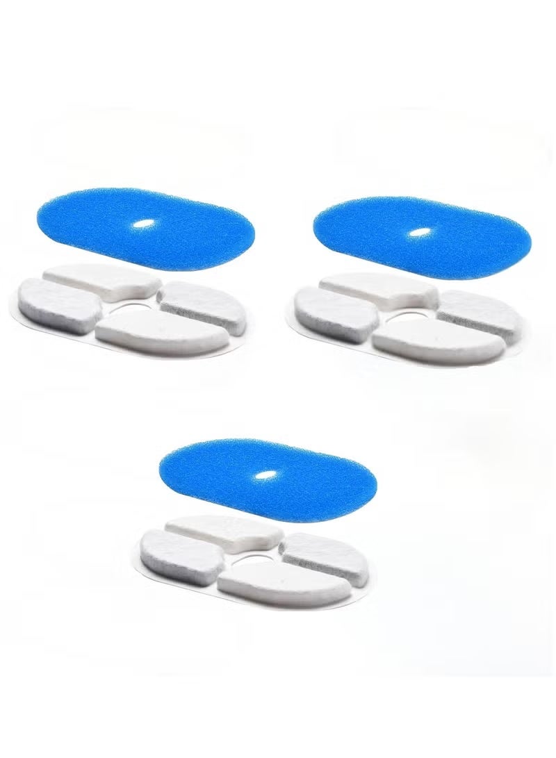 Cat Water Fountain Filters, Fountain Replacement Filter with 3 sets of Replacement Filters (3 Filters&3 Sponges) - Image 1