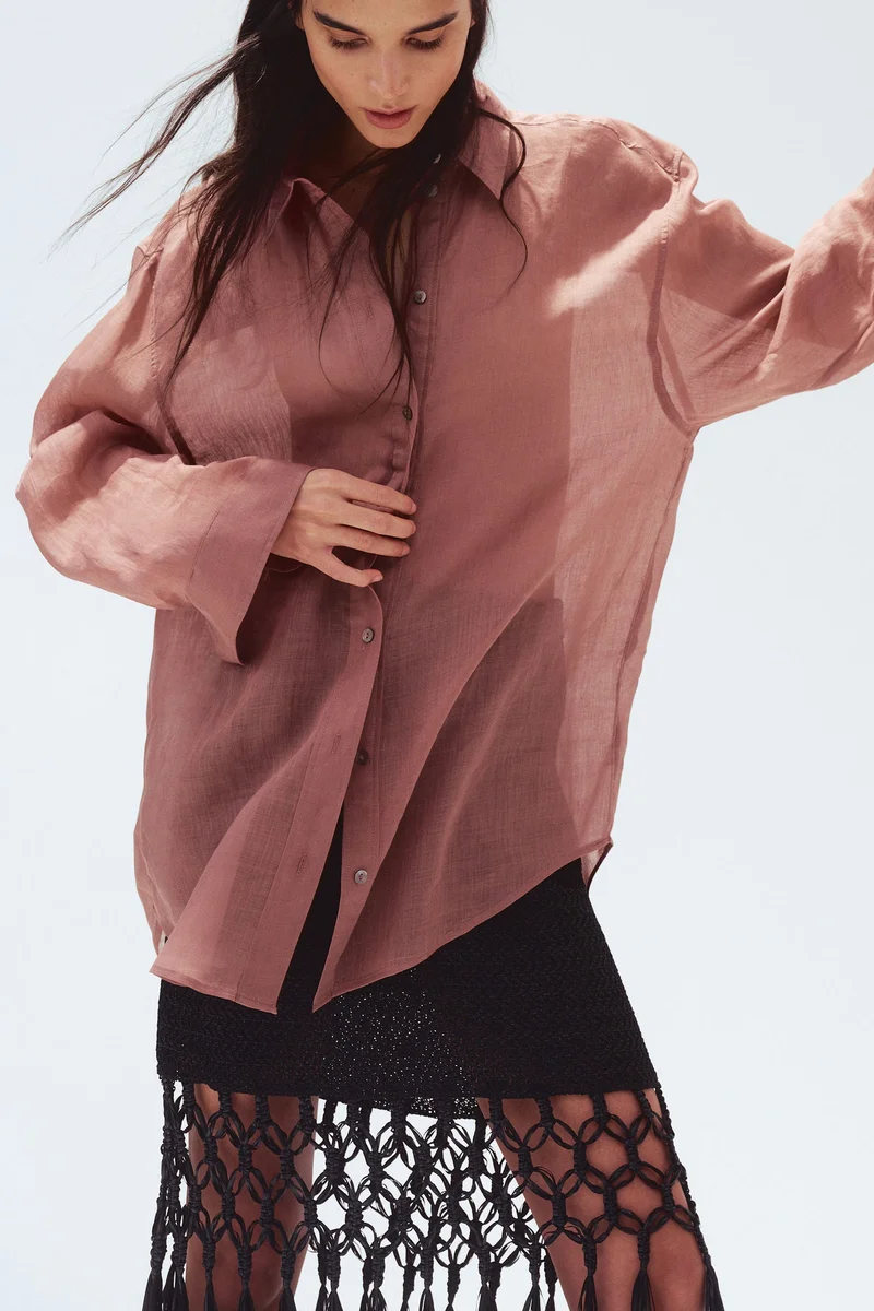 H&M Oversized ramie shirt