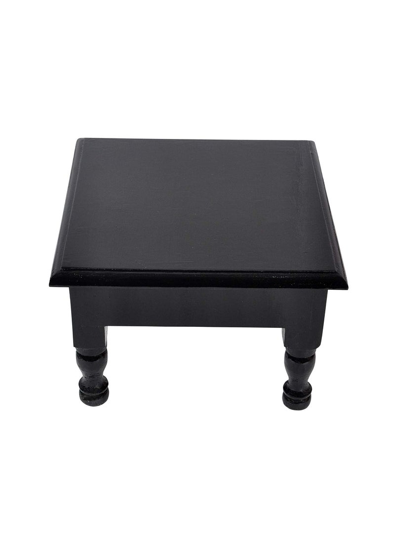 Lalhaveli Lalhaveli Hand Painted Wooden Shape Puja Article Chowki Bajot Decorative Stool (9X9X6 Inch)  - Image 4