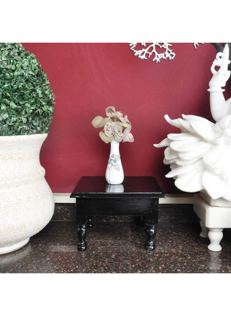 Lalhaveli Lalhaveli Hand Painted Wooden Shape Puja Article Chowki Bajot Decorative Stool (9X9X6 Inch)  - Image 2