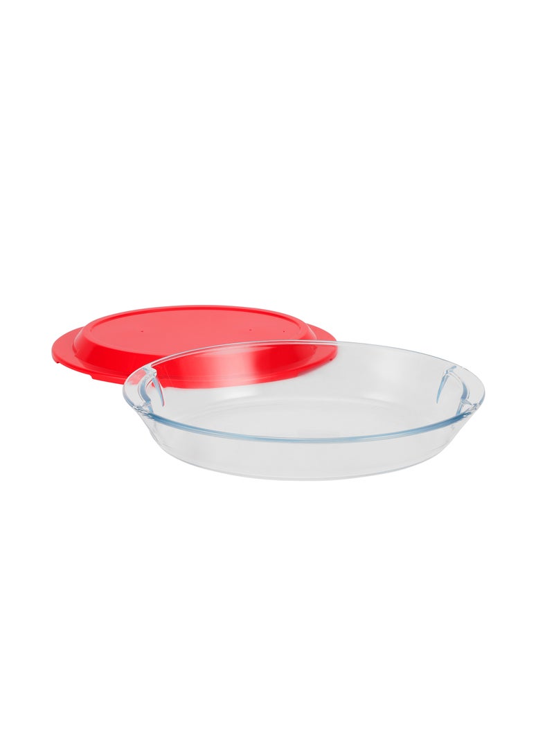 Royalford 2.2 L Glass Baking Dish with Lid-RF12197/ Oval Tray Perfect for Baking and Serving/ Casserole with Easy Grab Handles and Knob/ Oven, Dishwasher and Freezer Safe Clear 2.2Liters - Image 4