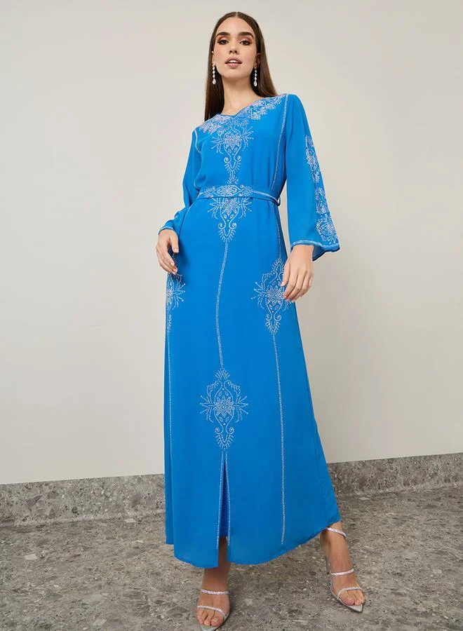 Styli Embellished Tie Up Jalabiya