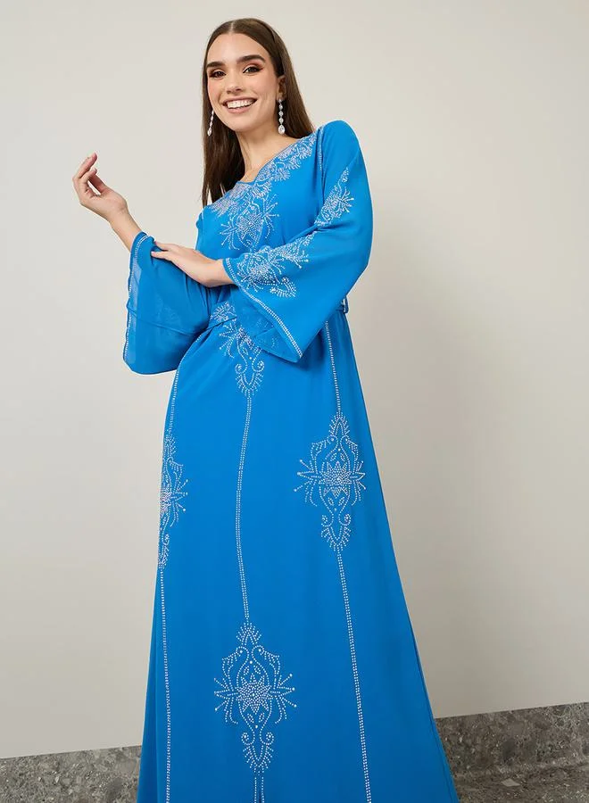 Styli Embellished Tie Up Jalabiya