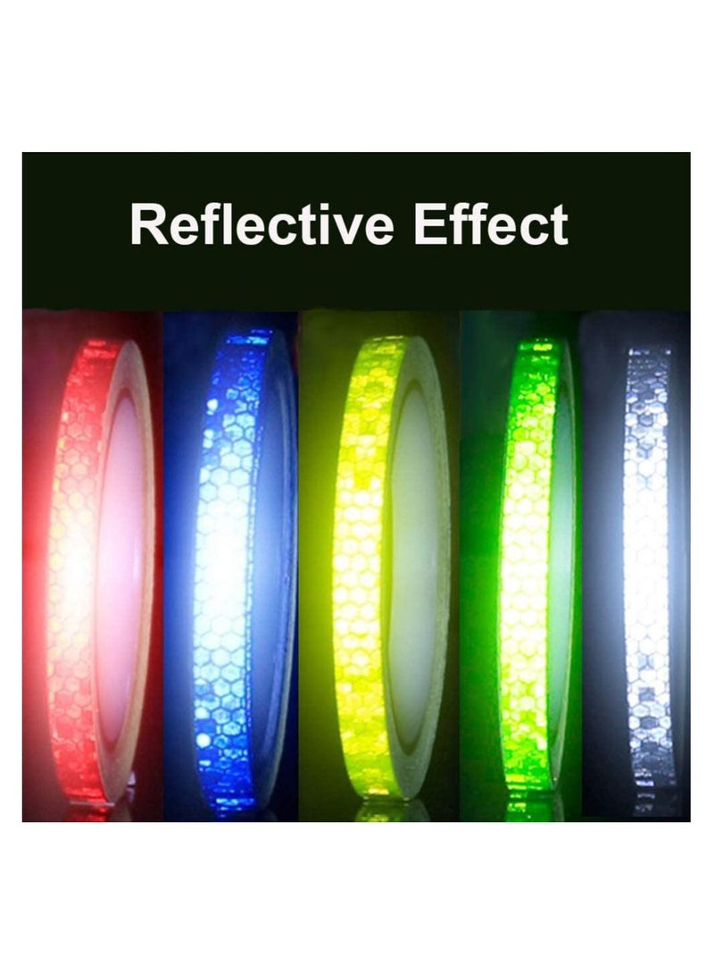 SYOSI Reflective Tapes 5 Colors, Safety Reflective Warning Stickers, Self-Adhesive DIY Rim Outdoor Lighting Sticker Waterproof Reflective Adhesive Tape Stripe, for Bike, Motorcycle, Car, Bicycle Decoration - Image 2