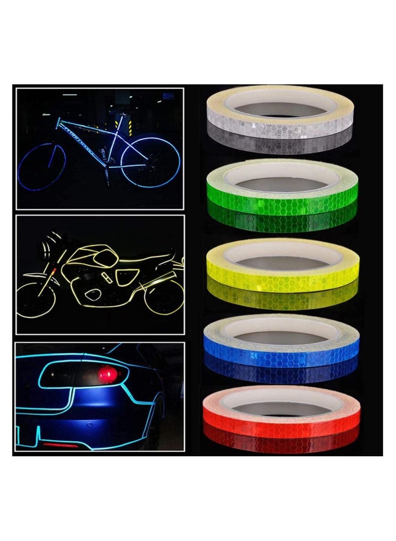 SYOSI Reflective Tapes 5 Colors, Safety Reflective Warning Stickers, Self-Adhesive DIY Rim Outdoor Lighting Sticker Waterproof Reflective Adhesive Tape Stripe, for Bike, Motorcycle, Car, Bicycle Decoration - Image 4