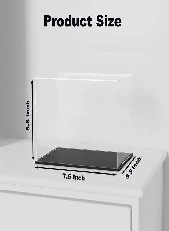 CRMPro Clear Acrylic Display Case with Matt Black Base and Lid, Dust-Proof Acrylic Showcase, Cube Counter-Tops Box for Mini Football Helmet (7.5x5.5x5.5 inch) - Image 5