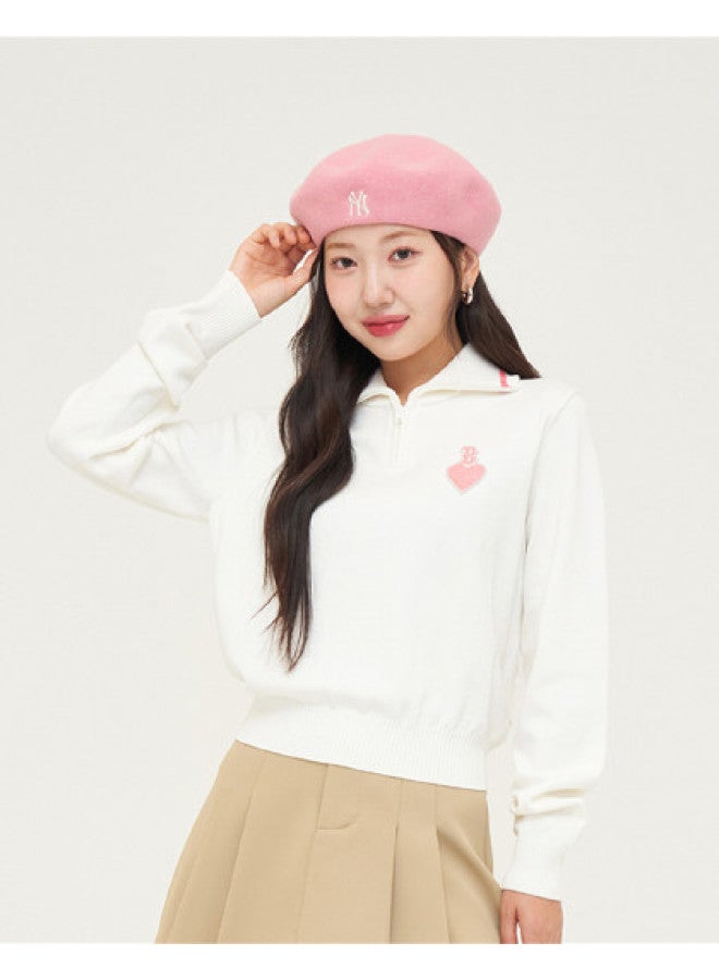 MLB Women'S Heart Embroidery Logo Pullover Fashion Comfortable Sweater Spring Autumn Kph01 - Image 1