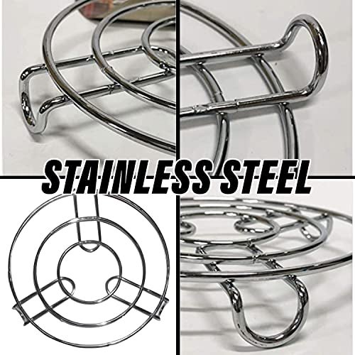 Kuber Industries Iron Stand | Stainless Steel Trivet |Round Steamer Rack for Kitchen | Heat Resistant Hot Plate Dishes Holder | Cooker Donga Stand | Silver - Image 5