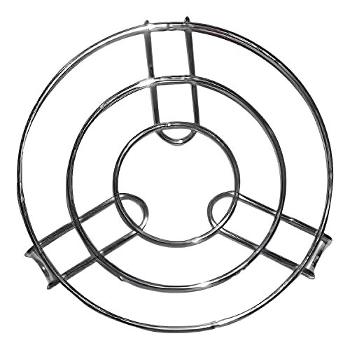 Kuber Industries Iron Stand | Stainless Steel Trivet |Round Steamer Rack for Kitchen | Heat Resistant Hot Plate Dishes Holder | Cooker Donga Stand | Silver - Image 2