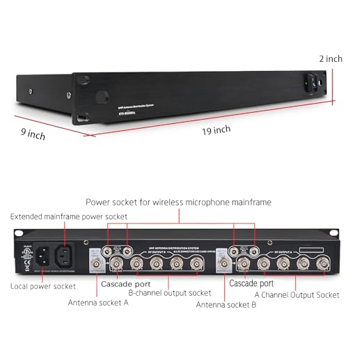 JXRYWF UHF Active Directional Antenna Power Distribution System for SHURE Wireless Microphone System with Antenna Paddle - Image 2