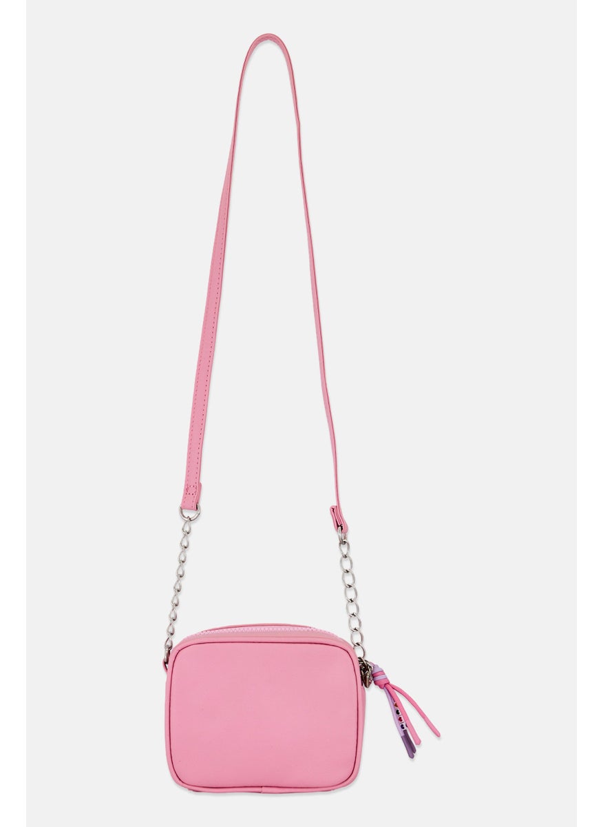 Miss Gwen's OMG Kids Girl Glittered Heart Cross Body Bag, Pink  - Image 2