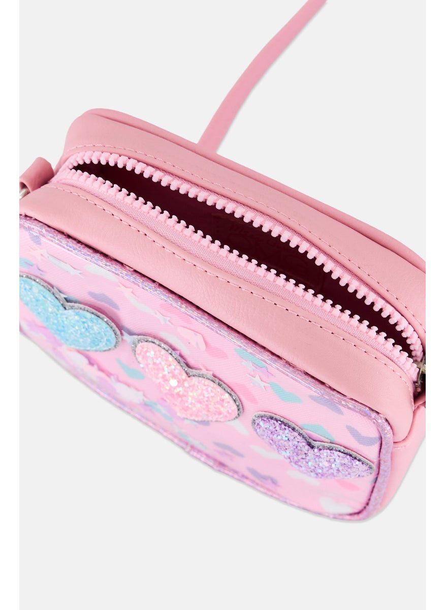 Miss Gwen's OMG Kids Girl Glittered Heart Cross Body Bag, Pink  - Image 3