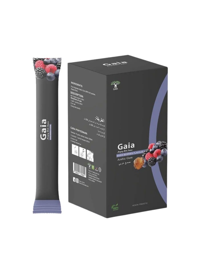 GAIA Mixed Berries Gaia Gum Arabic 15 Sachets - Digestive Health - Cholesterol Management - Weight Loss Help - Prebiotic Power - Blood Sugar Balance - Skin Vitality - Nutrient Rich  - Image 1