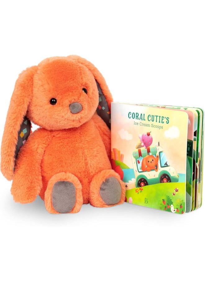 B. Toys - B. toys - B. softies- 12 inch Plush Bunny + Board Book - Stuffed Animal - Image 1