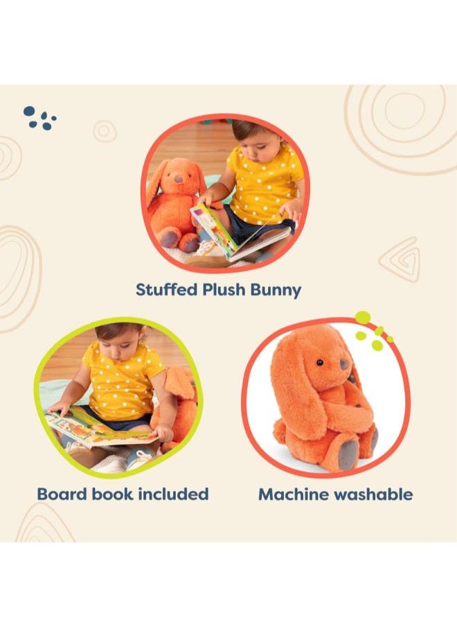 B. Toys - B. toys - B. softies- 12 inch Plush Bunny + Board Book - Stuffed Animal - Image 1