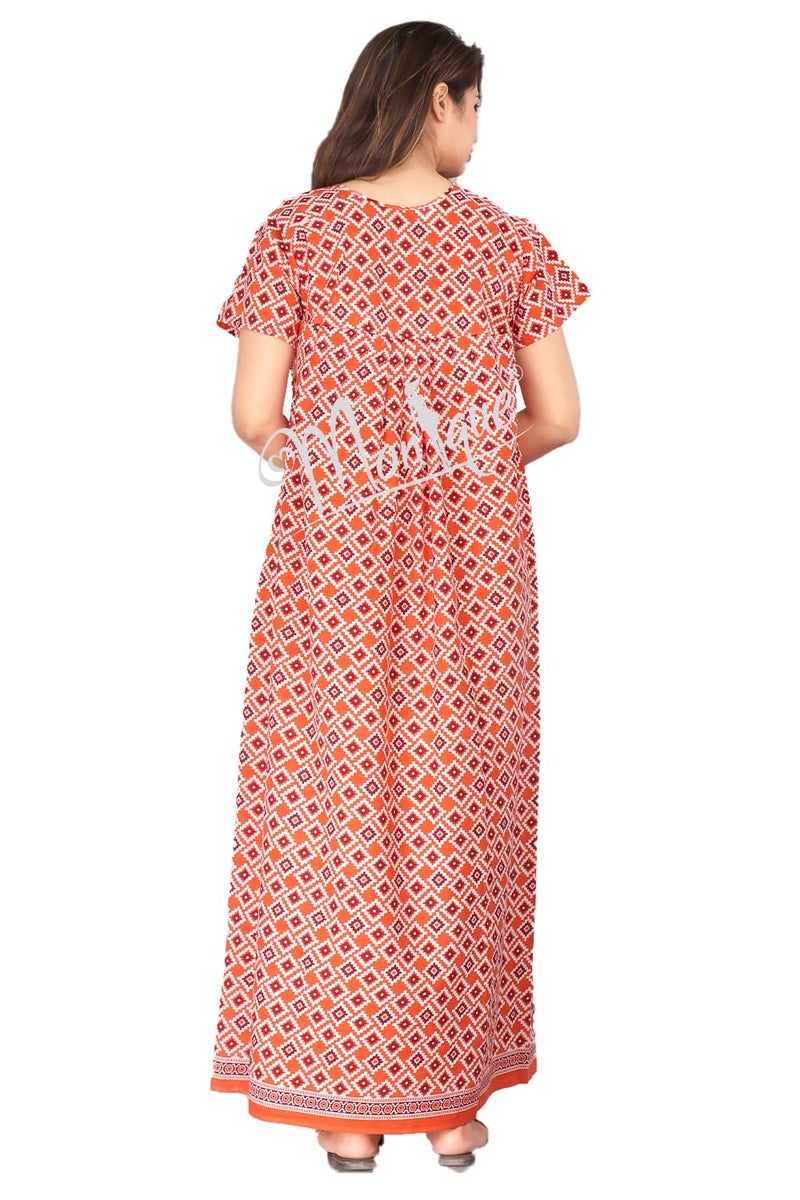 Monique Brand Cotton Nighty for Women — Floral Printed Stylish Night Gown, Comfortable Sleepwear Long Nightwear, Maxi- Free Size (Size - M to XXL-44) - Image 4