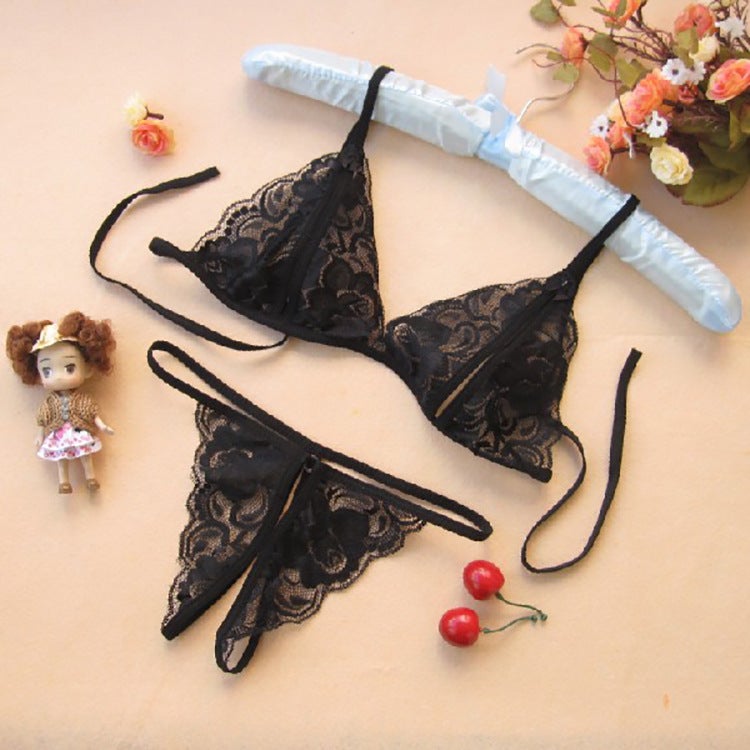 Sexy Three-Piece Lingerie Set Elegant Lace Bikini and Bra Set - Image 2