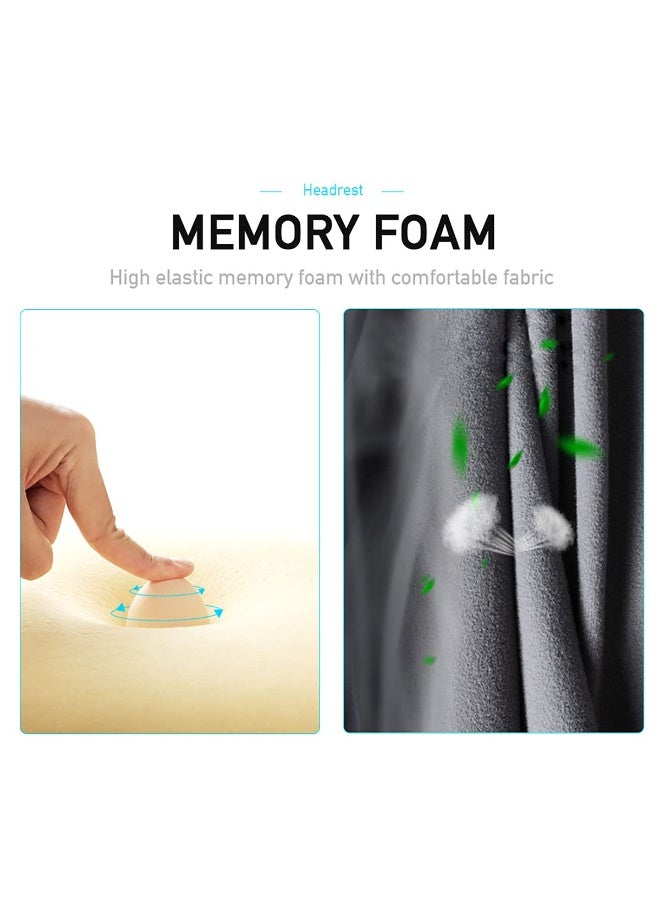 موب مجموعة وسائد مسند رقبة السيارة من موب، مصنوعة من إسفنج الذاكرة، مكونة من قطعتين - وسادة مسند رأس بتصميم مريح لمقعد السيارة والمكتب والسفر - نسيج ناعم قابل للتهوية، داعم للرقبة، مريح ومتين - بيج - Image 3