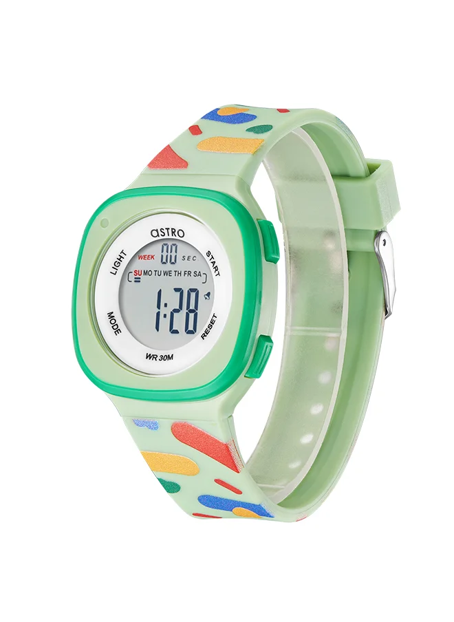 أسترو ASTRO Kids Digital Green Dial Watch - A23913-PPHH
