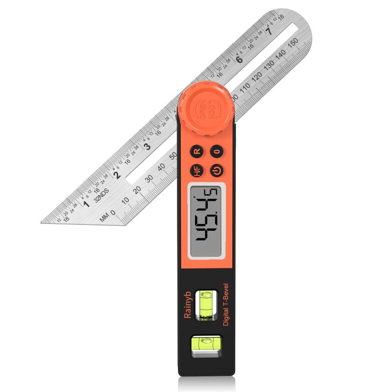 Digital Angle Finder Protractor 0360 Degree TBevel Gauge Protractor with Horizontal Vertical Bubble Full LCD Display for Woodworking Metalworking Construction