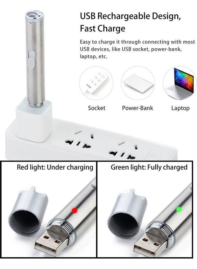 3 in 1 Multi functional LED Flashlight Silver 11.50x1.50x1.50cm - Image 5