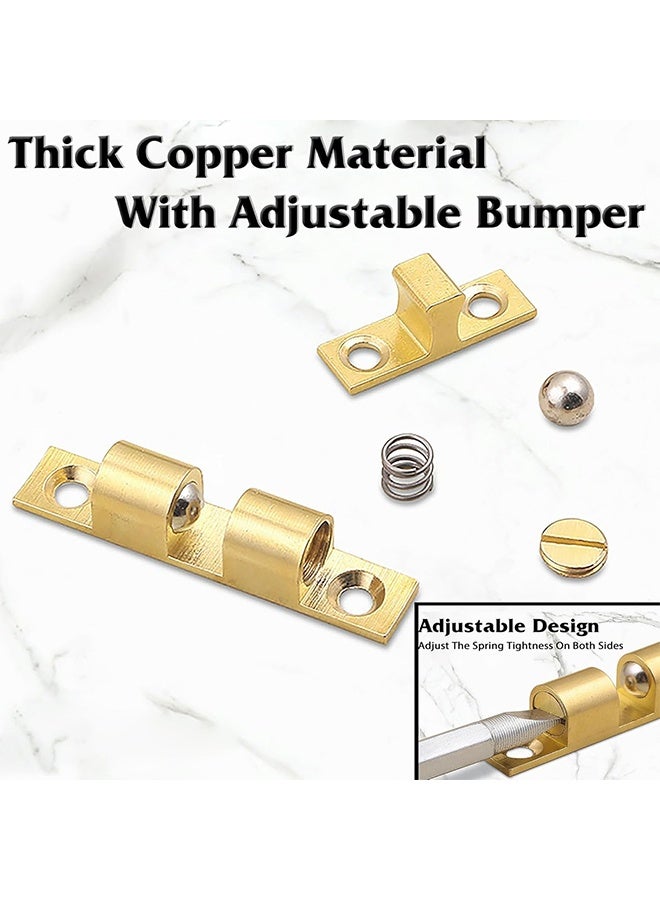 MVAQKLM  Double Ball Tension Roller Catch Latch for Cabinet, Closet & Furniture Doors, 60mm Solid Brass Adjustable Door Catches Hardware, Pack of 4 - Image 2