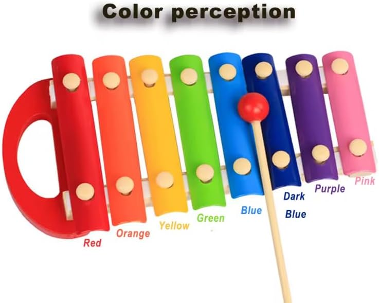 Goyal's Wooden Xylophone Colorful 8 Different Tones Hand Knock Xylophone with 2 Sticks & Gripping Handle - Image 5