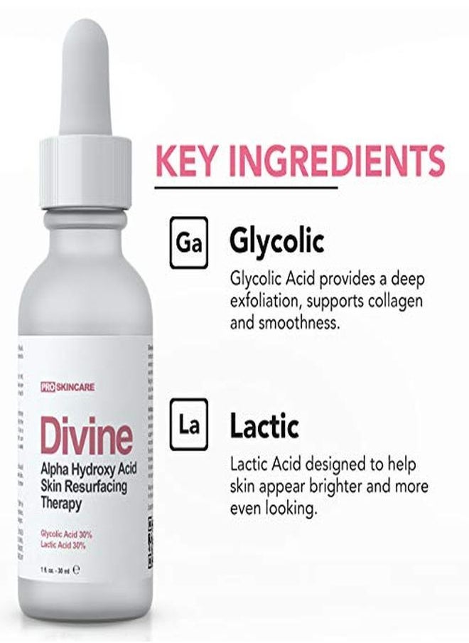 DIVINE DERRIERE - Glycolic Acid Peel Aha 60% Glycolic Acid And Lactic Acid Chemical Peel For Face Professional Resurfacing Face Peel Exfoliates Skin, Reduces Fine Lines, Wrinkles And Acne Scars Facial Peel, 1Oz - Image 1
