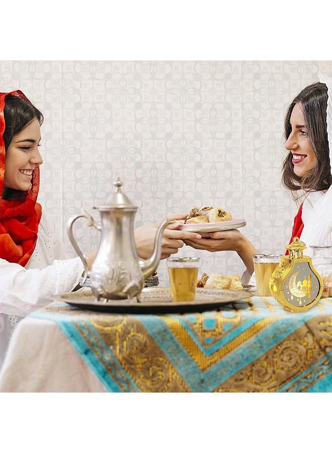 قطعة من فانوس رمضان، فانوس شمعة ذهبي صغير، فانوس معلق مزخرف، فانوس على شكل نجمة وقمر، ديكورات رمضان للمنزل، ديكور طاولة رمضان الداخلي والخارجي - Image 5