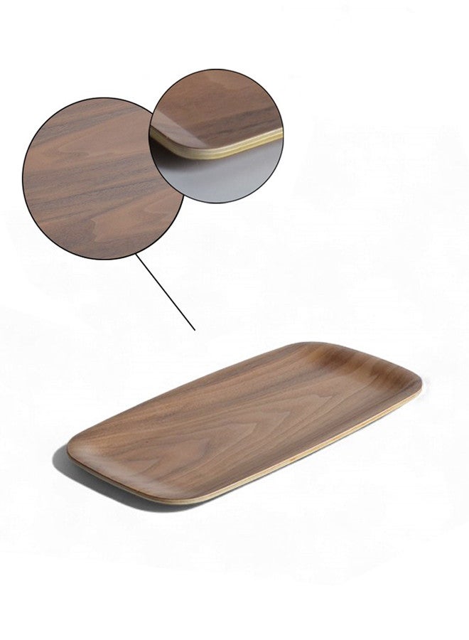 تراست صينية تقديم مستطيلة الشكل من الخشب الطبيعي، بني غامق 33×16 سم - Image 2