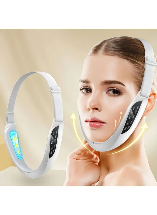 White Facial Beauty Device with Massage Hot Compress Lifting V Face USB Rechargeable - Image 3