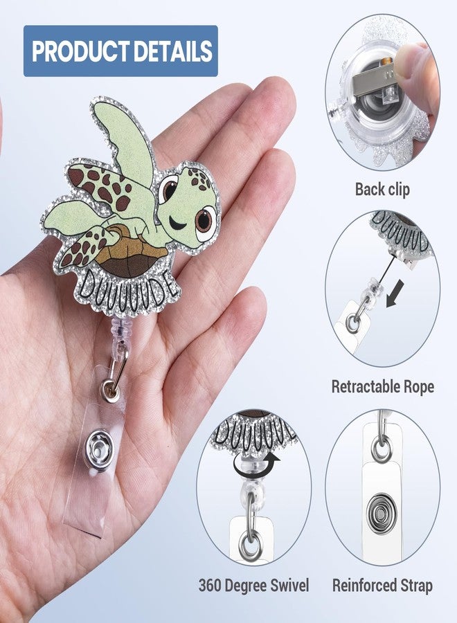 ITOKEY Nurse Badge Reel, Cute Turtle Badge Holders with Alligator Clip, Lanyards Retractable ID Card Holder, Funny Animals Name Tag Clips, Pediatric Nursing Accessories for Work Office Doctor Student Teacher - Image 3