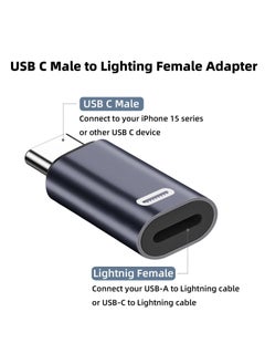 KASTWAVE 2 Pack USB-C Male to Lightning Female Adapter, USB Type C to Lightning Connector for iPhone 15/15 Plus/15 Pro/15 Pro Max, iPad Air, Support PD Fast Charging and Data Transfer  - Image 4