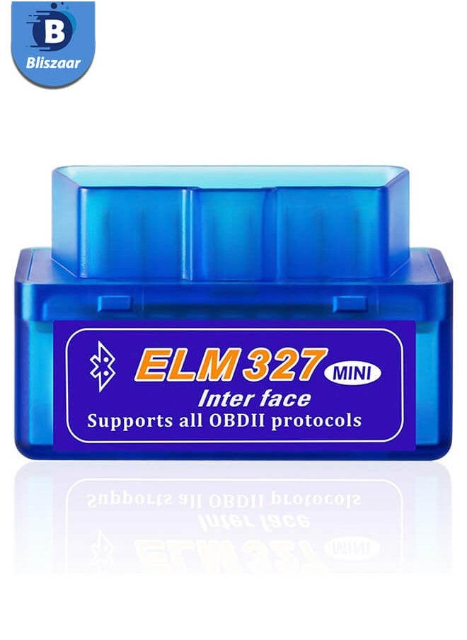 Bliszaar Mini Bluetooth ELM327 OBD2 Car Failure Detector V2.1 Automobile OBD OBDII Code Reader Check Engine Light Diagnostic Scan Tool Suitable for Android Windows Devices Support Torque Pro OBD Fusion  - Image 1