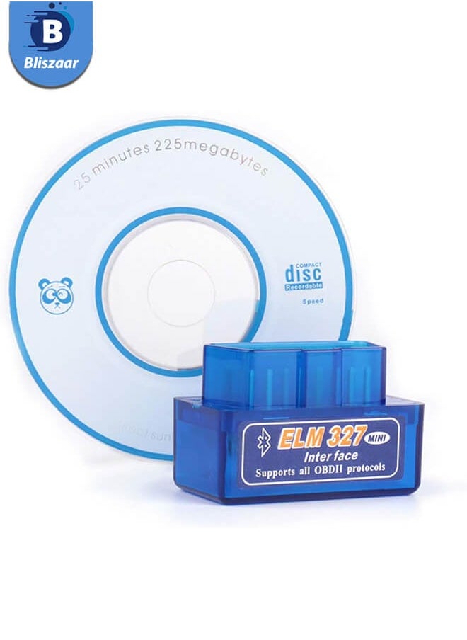 بليزار - بلوتوث صغير ELM327 بلوتوث ELM327 كاشف أعطال السيارات OBD2 كاشف أعطال السيارات V2.1 قارئ كود OBD OBDII قارئ كود فحص ضوء المحرك أداة فحص تشخيصي مناسبة لأجهزة أندرويد ويندوز دعم عزم الدوران برو OBD فيوجن - Image 1