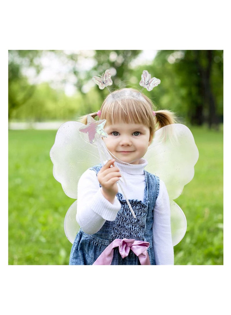 Fairy Princess Costume Set for Girls Tutu Skirt with Wings Wand and Headband Ideal for Dress Up Fantasy Play Ages 3 to 8 - Image 3