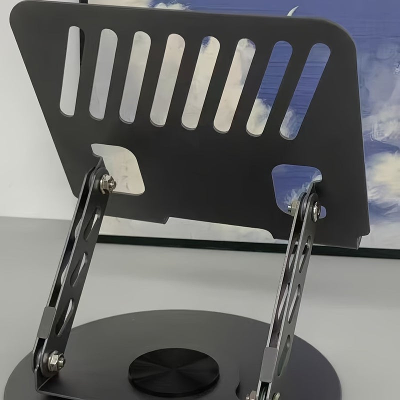 قاعدة متعددة الهياكل من سبيكة مطورة مع حامل دوار 360 درجة للتصوير القصير، الأجهزة اللوحية، الهواتف، وأجهزة الكمبيوتر المحمولة للبث المباشر على المكتب، قابلة لضبط الارتفاع وسهلة الدوران لأجهزة iPad. - Image 3