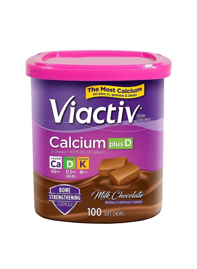 Viactiv, Calcium Plus D, Soft Chews, Milk Chocolate - 100 soft chews, Pack of 6 - Image 2