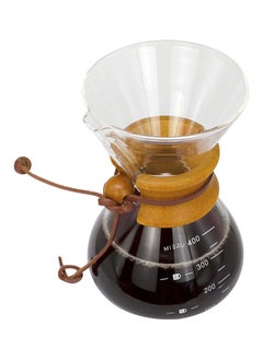 MIBRU Pour Over Chemex Style Coffee Maker Drip Glass Pot Espresso Coffee Bowl Machine Heat Resistant for Home Travel Classic Series Wooden hoop 400ML  - Image 2