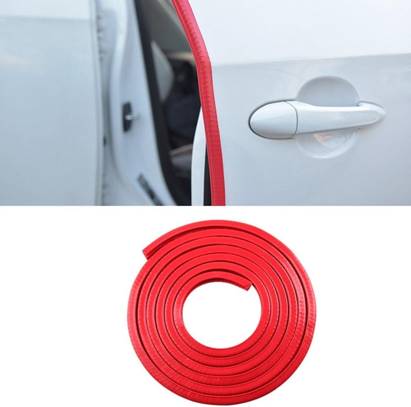 Car Door Seal Strip Weatherstrip 4m Red Anti-Collision Scratch-Resistant Tape Universal Automotive Door Protection Lining for Vehicle Exterior Trim - Image 5