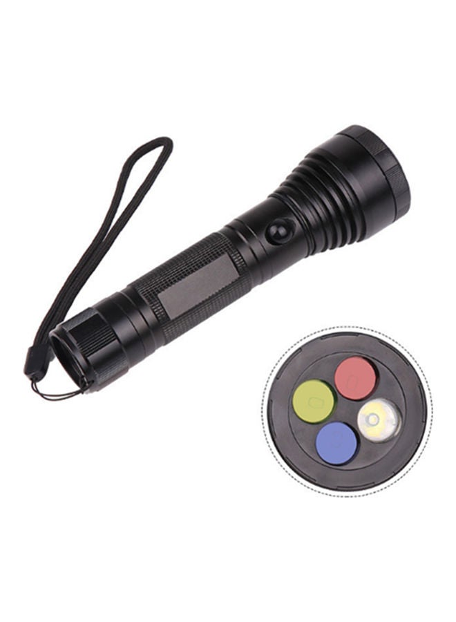Multifunctional Outdoor Warning Flashlight Black 15.3x2.8x4.2cm - Image 1