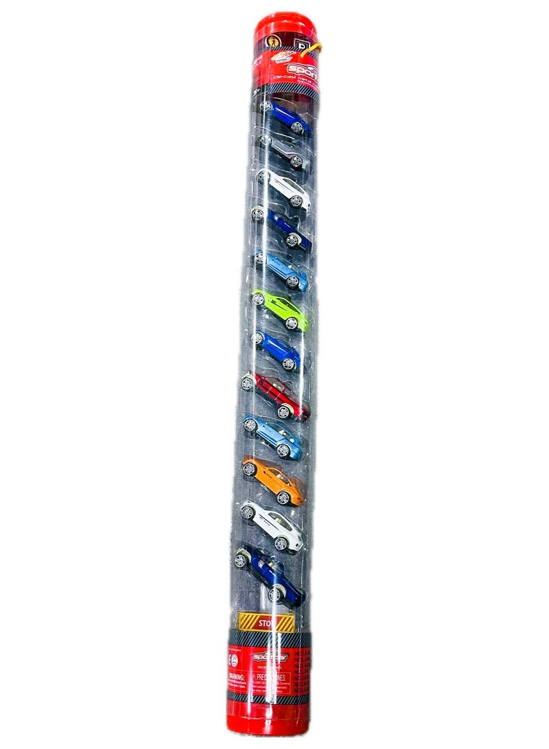 Sportcar Metal Diecast Car Collection Tube 1:64 Scale LA-072
