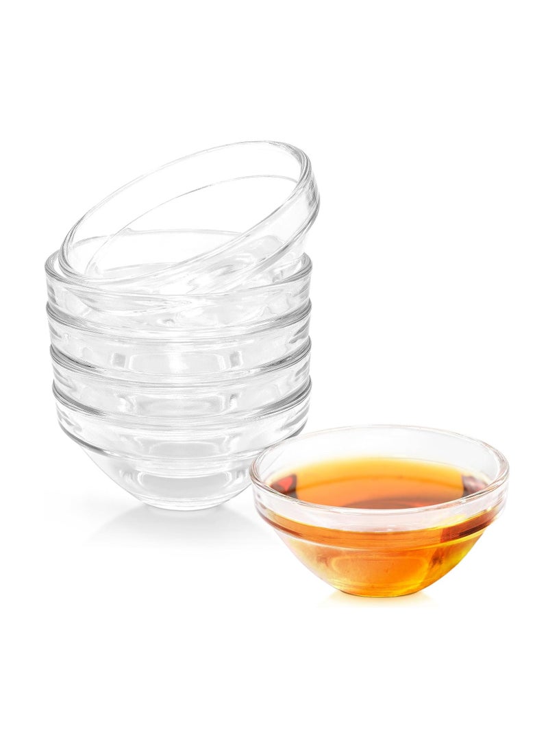 يلا جوي أوعية زجاجية شفافة مقاس 3 بوصات، عبوة من 10 أطباق تحضير صغيرة سعة 2.5 أونصة، أوعية مكونات قابلة للتكديس للتوابل وصلصات الغمس وإضافات الآيس كريم، آمنة للاستخدام في غسالة الأطباق والميكروويف والفريزر. - Image 1